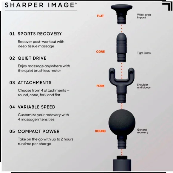 Sharper Image Percussion Massage Gun NWT - Picture 8 of 9